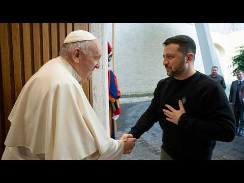 Pope Francis meets with Ukrainian President Volodymyr Zelenskyy at the Vatican