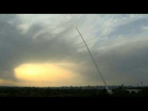 Israel's Iron Dome intercepts rockets over Ashkelon