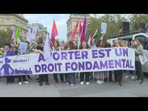 Protesters march in Paris for right to abortion
