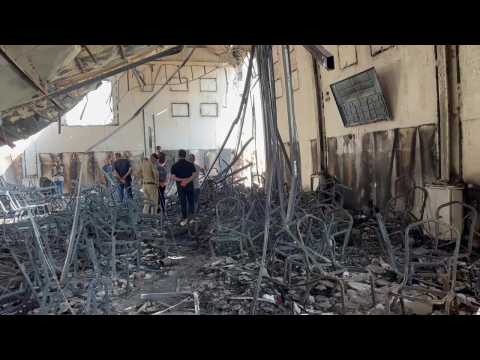 Charred remains of Iraqi wedding hall after deadly fire
