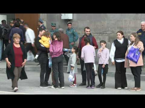 Ethnic Armenian refugees from Nagorno-Karabakh arrive in Goris