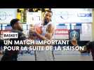 Avant-match match (finale retour play-offs) entre le Champagne Basket et Chalon-sur-Saône avec Thomas Andrieux, coach de l'Union marnaise