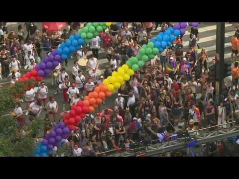 Thousands take part in Pride parade in Sao Paulo