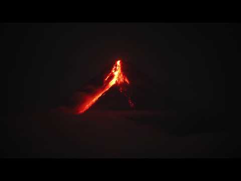 TIMELAPSE: Philippines' Mayon volcano spews lava