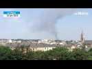 VIDÉO. Incendie d'un poulailler au nord du Mans : l'impressionnant nuage de fumée