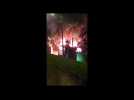 L'Haÿ-les-Roses: images de l'incendie après l'attaque à la voiture-bélier