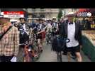 VIDÉO. Spectacle de rue à Saint-Brieuc : présentation de la course de vélo «  Jarry J'arrive »