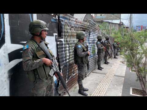 Guatemalan Army guards electoral process operations center