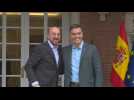 Spain's PM Pedro Sanchez welcomes European Council chief Charles Michel