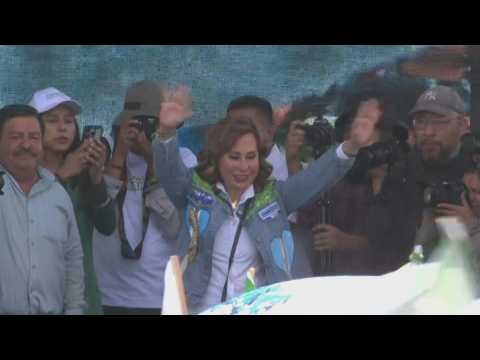 Guatemala center-left candidate Sandra Torres holds final rally ahead of election