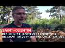 Saint Quentin : Des jeunes de plusieurs pays d'Europe participent à un chantier de préservation d'une espèce de tortue menacée. David Lacave, le directeur du parc qui accueille le projet nous explique le chantier.