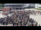 Les élèves du collège Camus, à Lumbres, organisent un flashmob