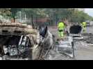 Damage and burnt-out cars after overnight clashes in Nanterre