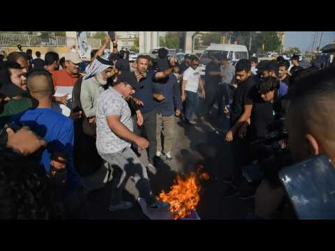 Iraqis protest outside Swedish embassy in Baghdad after Koran burning