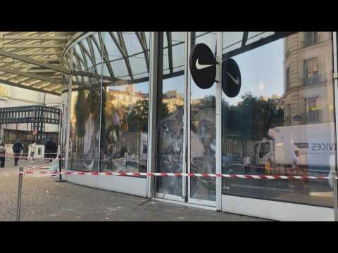 Nike shop damaged in Paris in wake of police killing