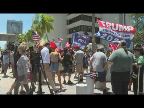 Trump supporters gather outside Miami court ahead of arraignment
