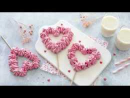 Meringues coeur pour la fête des mères, fête des pères ou pour votre amoureux à la Saint-Valentin