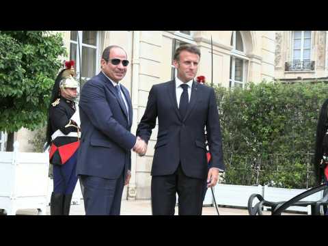 Macron receives Egyptian counterpart Al-Sissi at the Elysée Palace