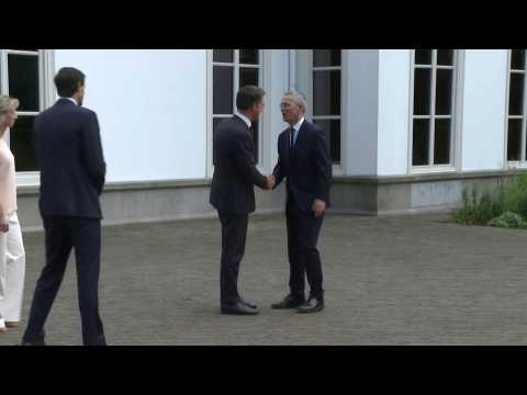 Dutch prime Minister Mark Rutte welcomes NATO Secretary General Jens Stoltenberg