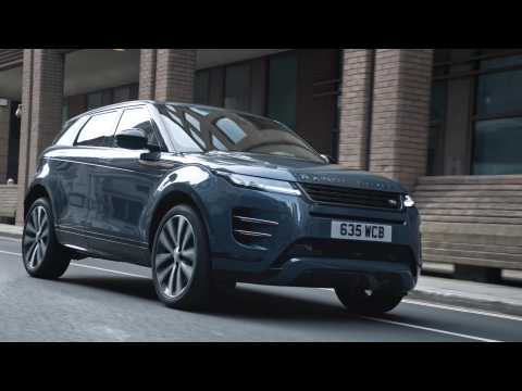 2024 Range Rover Evoque in Tribeca Blue Driving Video