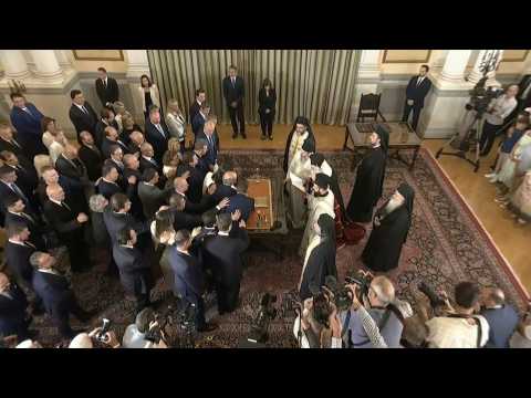 Swearing in ceremony of Greek PM Mitsotakis's new cabinet
