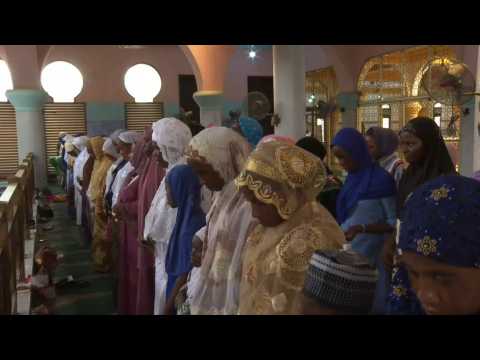 Women attend Friday prayers ahead Eid el-Fitr celebrations in Lagos