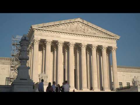 Exteriors of US Supreme Court as justices preserve abortion pill access pending appeal