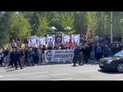 Far-right activists protest exhumation of fascist party founder