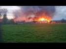 Un bâtiment agricole détruit par les flammes à Éperlecques