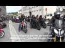 Les motards devant les grilles de la préfecture de Saint-Lô