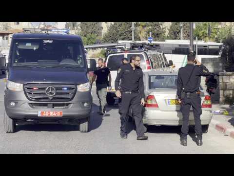 Israeli security forces inspect scene of shooting attack in Jerusalem