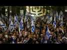 Manifestations contre la réforme judiciaire à l'ouverture du 75e anniversaire d'Israël