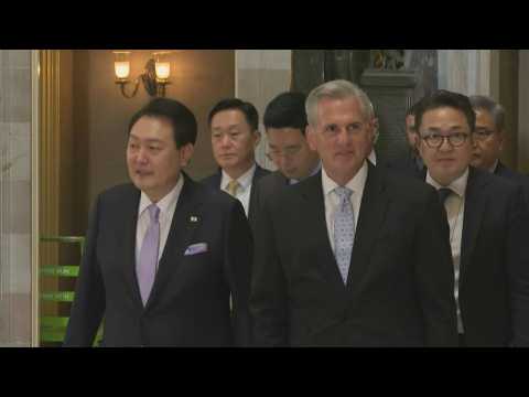US House speaker welcomes South Korean president in Congress