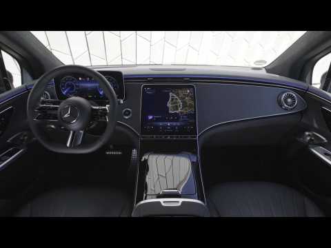 The new Mercedes-Benz EQE 350+ SUV Interior Design in sodalite blue