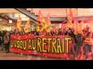 Pensions: railway workers demonstrate at Lyon Part-Dieu station