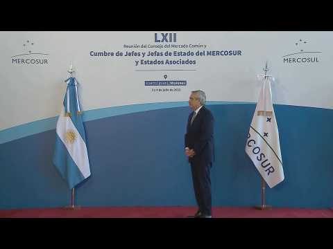 Argentina president greets regional leaders ahead of Mercosur trade bloc summit