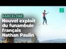 Nathan Paulin, funambule français, traverse Barcelone perché à 70 mètres de hauteur