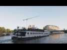 JO-2024 - Répétition de la cérémonie d'ouverture: un convoi de bateaux vogue sur la Seine,