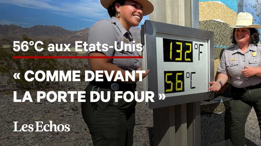 Illustration pour la vidéo  « Chaleur écrasante » aux Etats-Unis : des touristes défient le thermomètre de la Vallée de la Mort