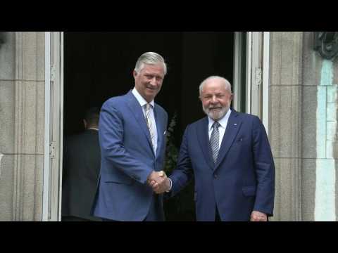 Brazilian President Lula meets Belgian King Philippe