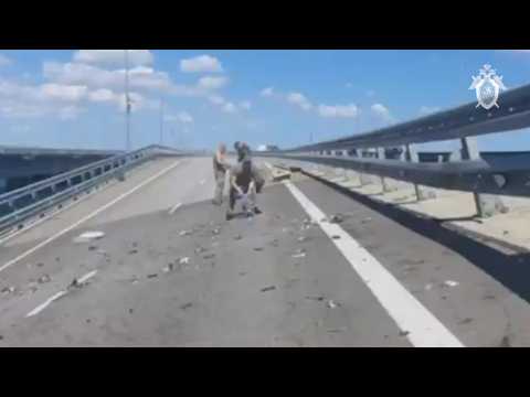 Crimea bridge attack: Russian Investigative Committee work at the site of explosion