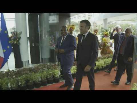 French President Macron meets with Papua New Guinea PM James Marape
