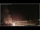 L'enregistrement vidéo de l'incendie de la paillote à Saint-Aubin-sur-Mer
