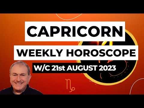 Capricorn Horoscope Weekly Astrology from 21st August 2023