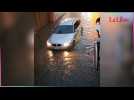 Images de pluies torentielles et de rues inondées après de violents orages en Allemagne