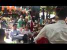 VIDÉO. Les sonneurs du Bagad Lann Bihoué jouent à la taverne du Roi Morvan, au Festival Interceltique de Lorient