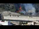Espagne: le vent empêche la stabilisation de l'incendie à la frontière avec la France