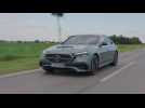 The new Mercedes-Benz E 300 e 4MATIC in Verde Silver Driving Video