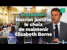 Remaniement : Macron justifie le choix d'Élisabeth Borne, « pas simplement symbolique »