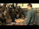 Spanish PM and socialist candidate Pedro Sanchez casts vote in general election